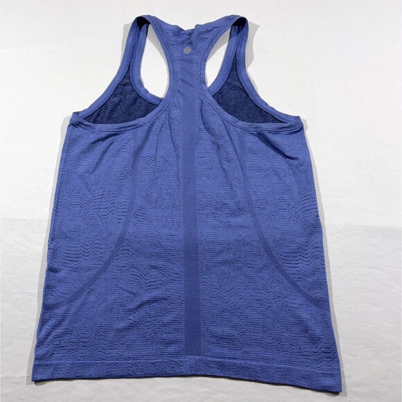 Lululemon Womens Swiftly Tech Racerback Tank Top Textured Running Yoga Blue Sz 8 - Picture 6 of 9